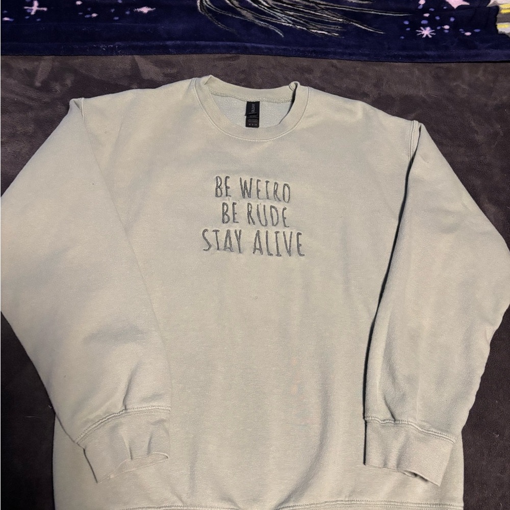 Gildan green Crewneck Sweater with Motivational Print